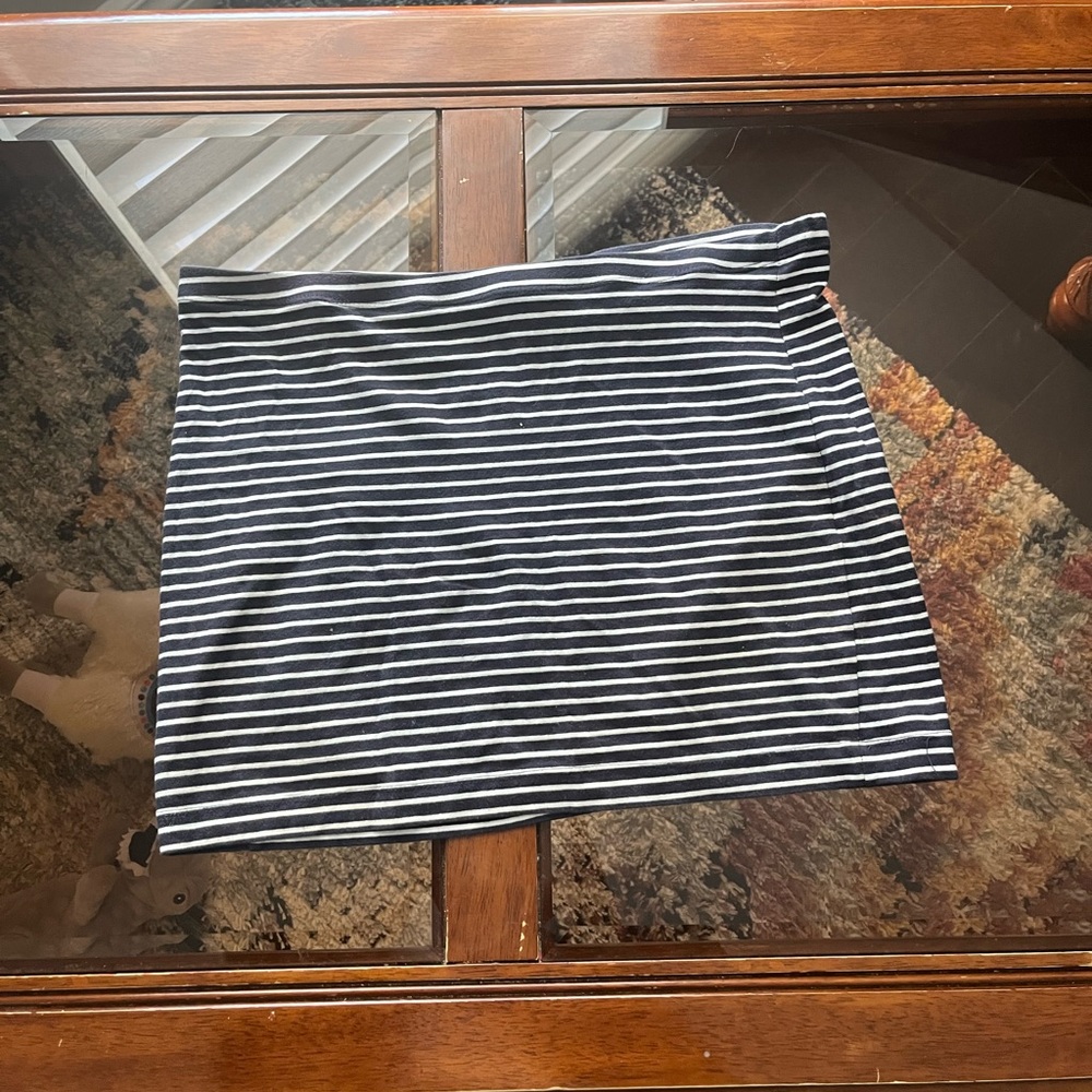 H&M Black and White Striped Pencil Skirt